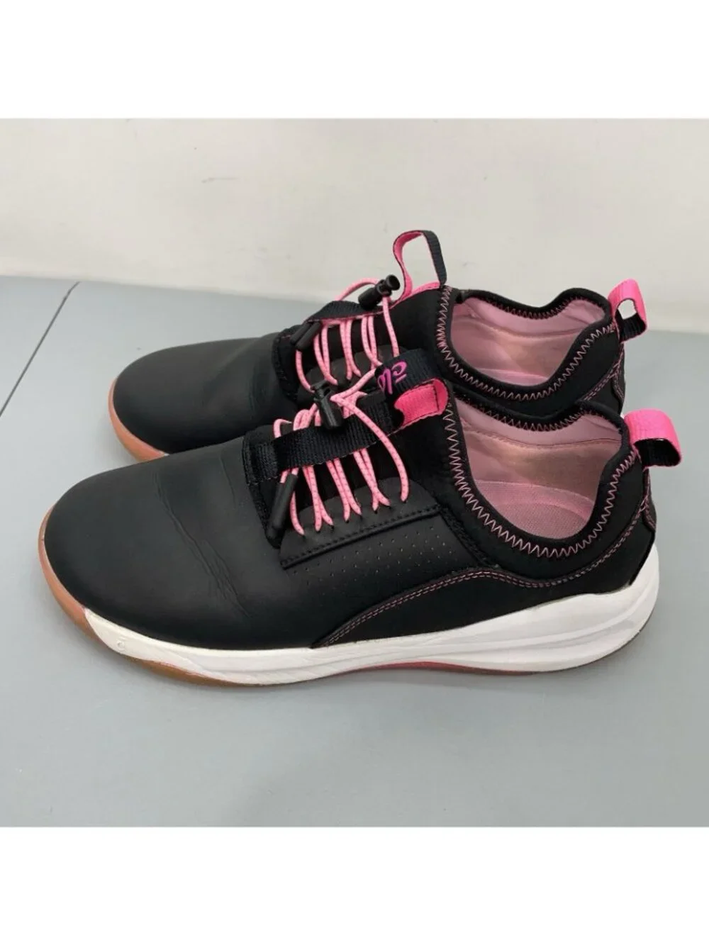 Women's Black and Pink Athletic Sneakers
